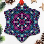 Purple, Blue And Pink Eyes Snowflake Ornament (Two Sides) Front