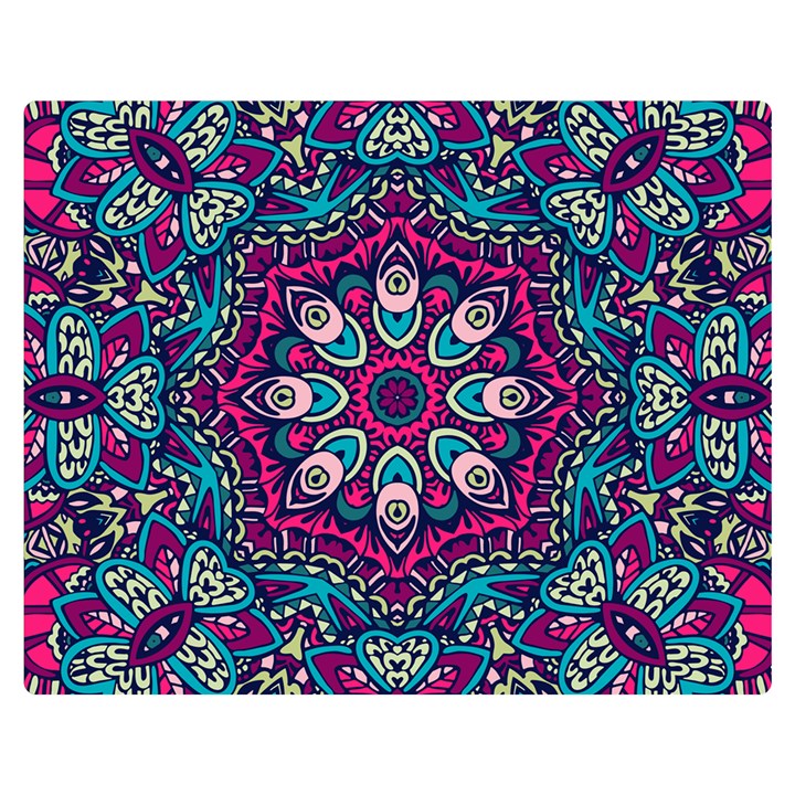 Purple, Blue And Pink Eyes Double Sided Flano Blanket (Medium) 