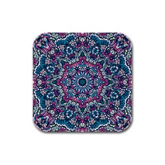 Mandala Flowers  Rubber Square Coaster (4 Pack) by ConteMonfrey