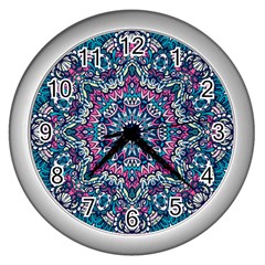 Mandala Flowers  Wall Clock (silver) by ConteMonfrey