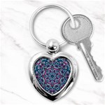 Mandala Flowers  Key Chain (Heart) Front