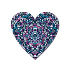 Mandala Flowers  Heart Magnet by ConteMonfrey