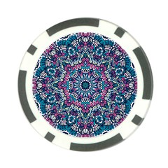 Mandala Flowers  Poker Chip Card Guard by ConteMonfrey