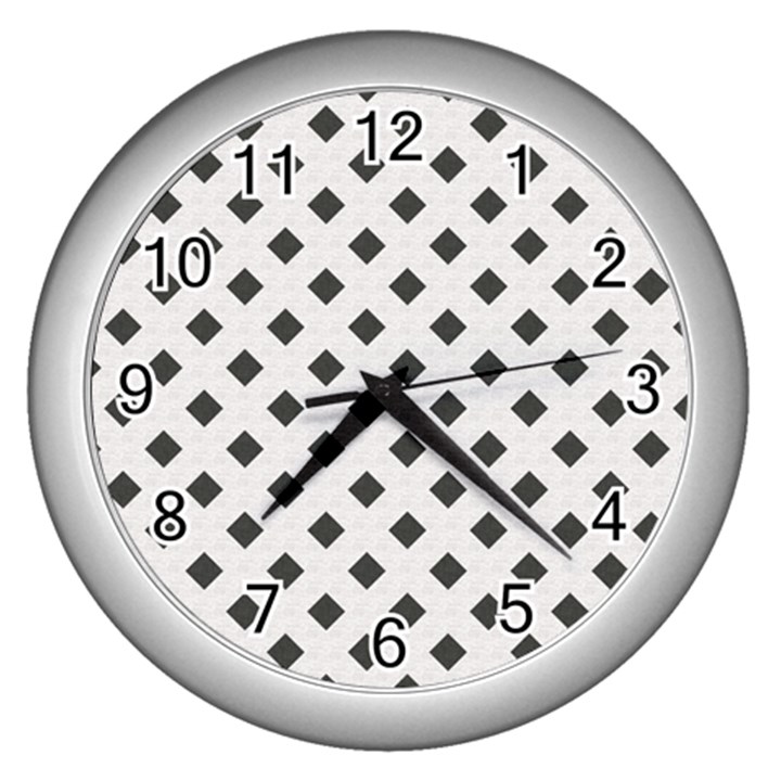 Spades Black And White Wall Clock (Silver)