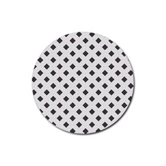 Spades Black And White Rubber Round Coaster (4 Pack) by ConteMonfrey