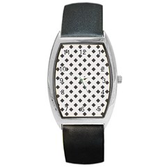 Spades Black And White Barrel Style Metal Watch by ConteMonfrey