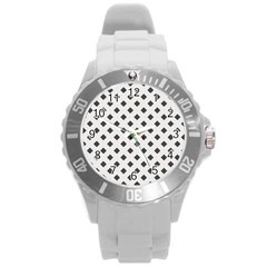 Spades Black And White Round Plastic Sport Watch (l) by ConteMonfrey