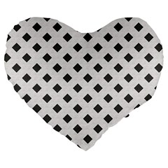 Spades Black And White Large 19  Premium Heart Shape Cushions by ConteMonfrey