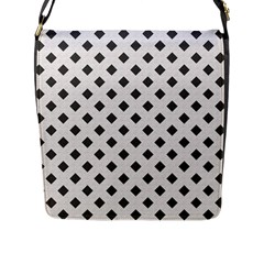 Spades Black And White Flap Closure Messenger Bag (l) by ConteMonfrey