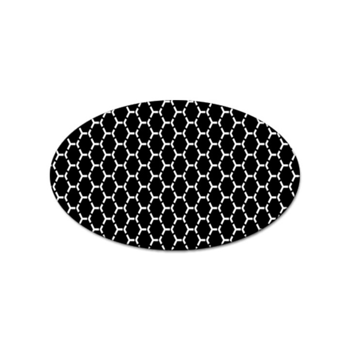 Abstract Beehive Black Sticker Oval (100 pack)