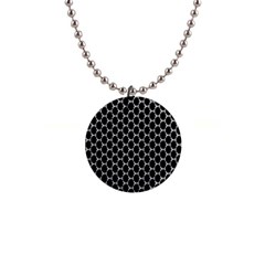 Abstract Beehive Black 1  Button Necklace by ConteMonfrey