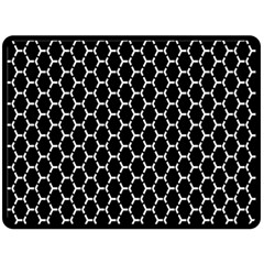 Abstract Beehive Black Fleece Blanket (large)  by ConteMonfrey