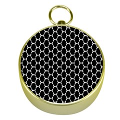 Abstract Beehive Black Gold Compasses by ConteMonfrey