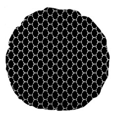 Abstract Beehive Black Large 18  Premium Flano Round Cushions by ConteMonfrey