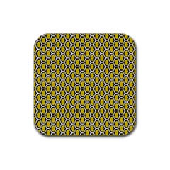 Abstract Beehive Yellow  Rubber Coaster (square) by ConteMonfrey