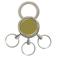 Abstract Beehive Yellow  3-ring Key Chain by ConteMonfrey