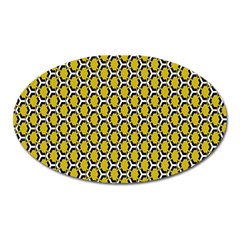 Abstract Beehive Yellow  Oval Magnet by ConteMonfrey