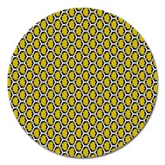 Abstract Beehive Yellow  Magnet 5  (round) by ConteMonfrey