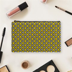 Abstract Beehive Yellow  Cosmetic Bag (medium) by ConteMonfrey