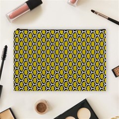 Abstract Beehive Yellow  Cosmetic Bag (large) by ConteMonfrey