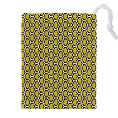 Abstract Beehive Yellow  Drawstring Pouch (4xl) by ConteMonfrey