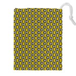 Abstract Beehive Yellow  Drawstring Pouch (4XL) Front