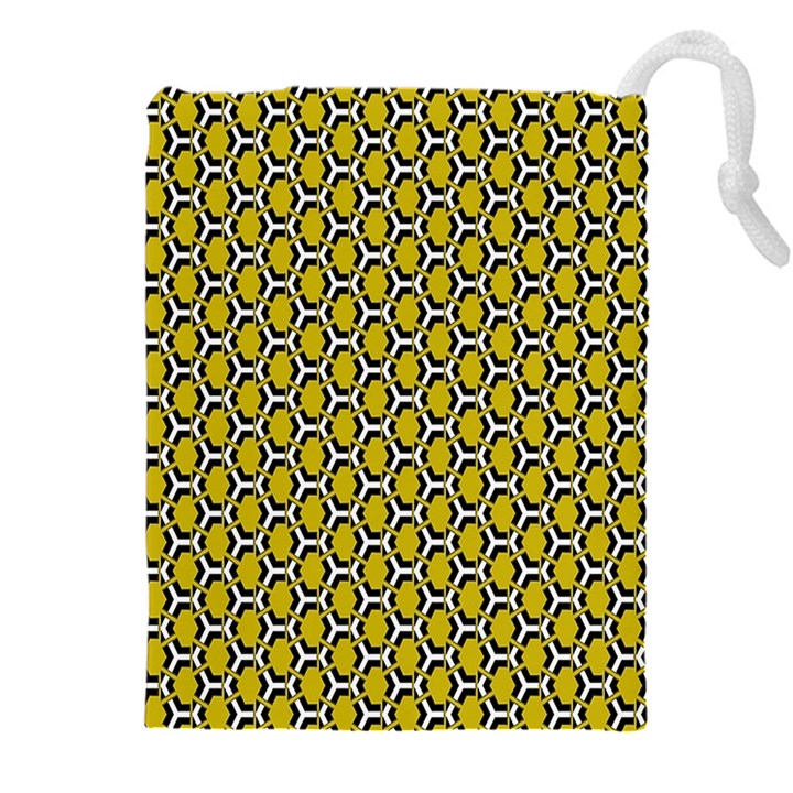 Abstract Beehive Yellow  Drawstring Pouch (4XL)