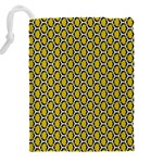 Abstract Beehive Yellow  Drawstring Pouch (4XL) Back