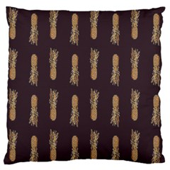 King Pineapple Large Flano Cushion Case (two Sides) by ConteMonfrey