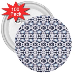 Blue Flowers 3  Buttons (100 Pack)  by ConteMonfrey