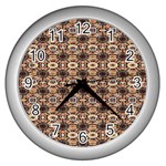 Abstract Sunflower Wall Clock (Silver) Front