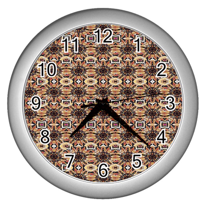 Abstract Sunflower Wall Clock (Silver)