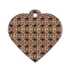 Abstract Sunflower Dog Tag Heart (two Sides) by ConteMonfrey