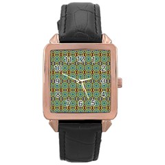 Colorful Sunflowers Rose Gold Leather Watch  by ConteMonfrey