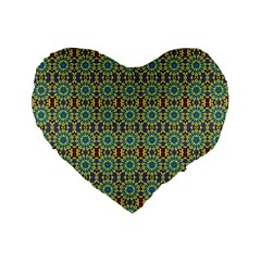 Colorful Sunflowers Standard 16  Premium Flano Heart Shape Cushions by ConteMonfrey