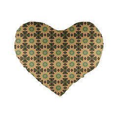 Abstracr Green Caramels Standard 16  Premium Heart Shape Cushions by ConteMonfrey