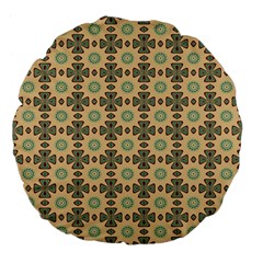 Abstracr Green Caramels Large 18  Premium Flano Round Cushions by ConteMonfrey