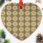 Abstract Green Caramels Heart Ornament (Two Sides) Front