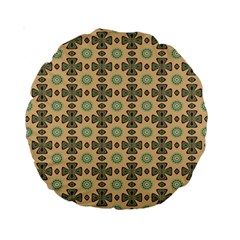 Abstract Green Caramels Standard 15  Premium Round Cushions by ConteMonfrey