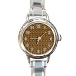 Cat head Caleidoscope Round Italian Charm Watch Front