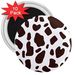 Cow Spots Brown White 3  Magnets (10 Pack)  by ConteMonfrey