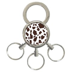 Cow Spots Brown White 3-ring Key Chain by ConteMonfrey