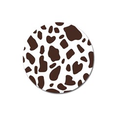 Cow Spots Brown White Magnet 3  (round) by ConteMonfrey