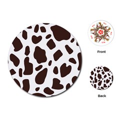 Cow Spots Brown White Playing Cards Single Design (round) by ConteMonfrey