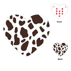 Cow Spots Brown White Playing Cards Single Design (heart) by ConteMonfrey