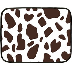 Cow Spots Brown White Double Sided Fleece Blanket (mini)  by ConteMonfrey