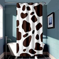 Cow Spots Brown White Shower Curtain 36  X 72  (stall)  by ConteMonfrey