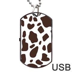 Cow Spots Brown White Dog Tag Usb Flash (two Sides) by ConteMonfrey