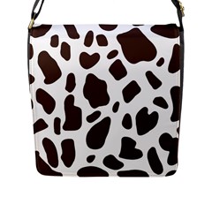 Cow Spots Brown White Flap Closure Messenger Bag (l) by ConteMonfrey