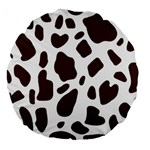 Cow spots brown white Large 18  Premium Flano Round Cushions Front